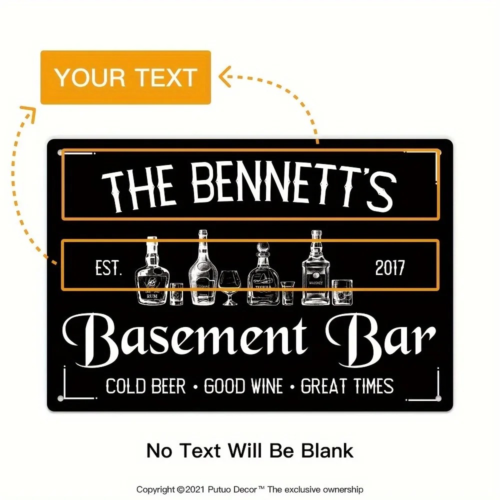 Wine In Beer Name - Placa de Metal para Bar no
