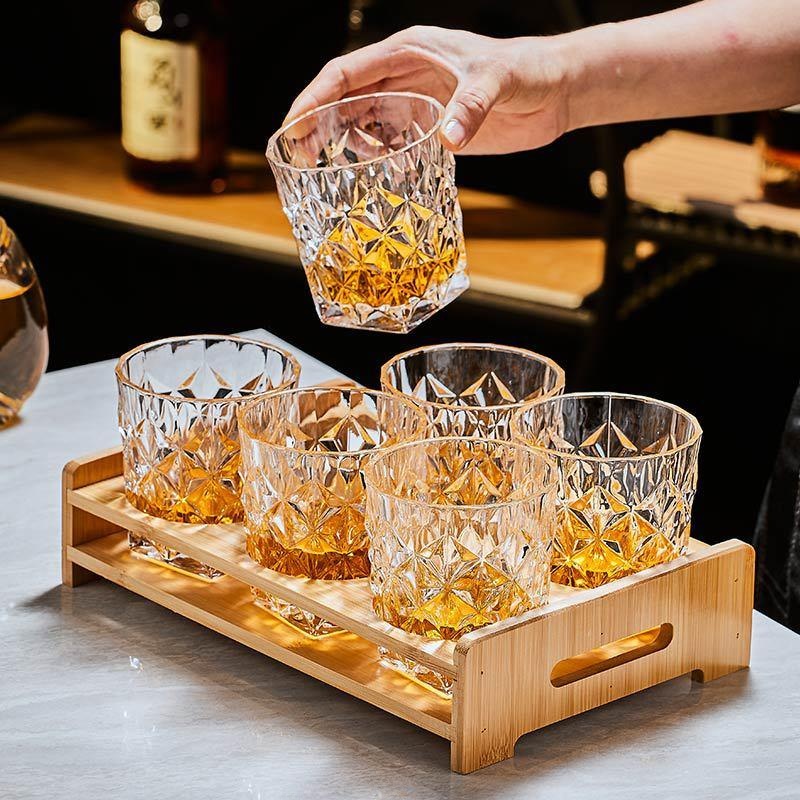 Wine Beer Glass Set - Copo de Vidro Retrô Esculpido para