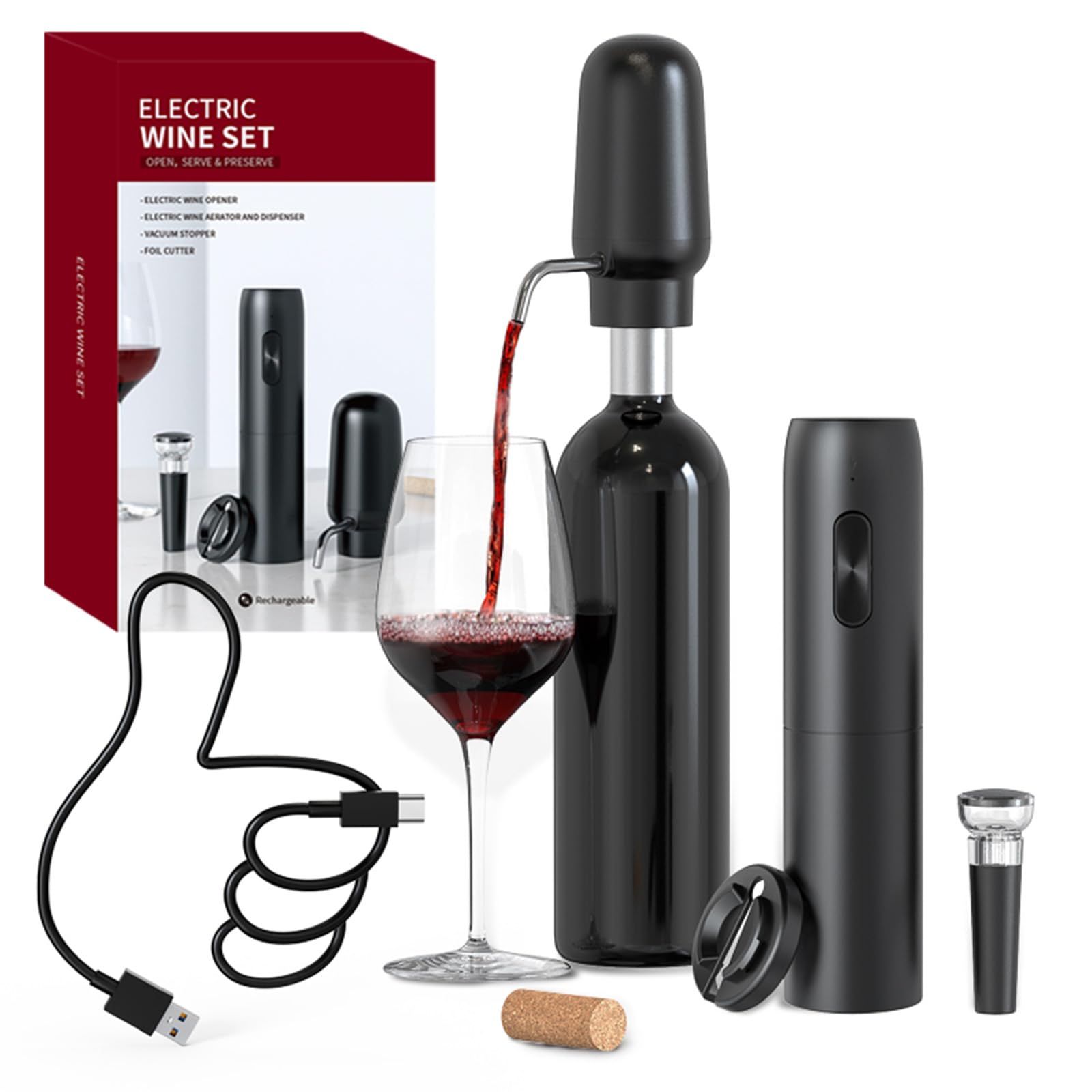 Aerador de vinho elétrico inte - Decanter Aerator Set avaliação e preço