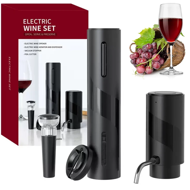 Conjunto de abridor de vinho e - Decanter Aerator Set avaliação e preço